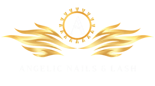 Angelic Nails & Lash — gold wing and A crest logo
